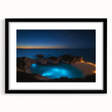 Abstract art print featuring vibrant Caribbean scenery on a textured, extra large canvas, ideal for living room decor.