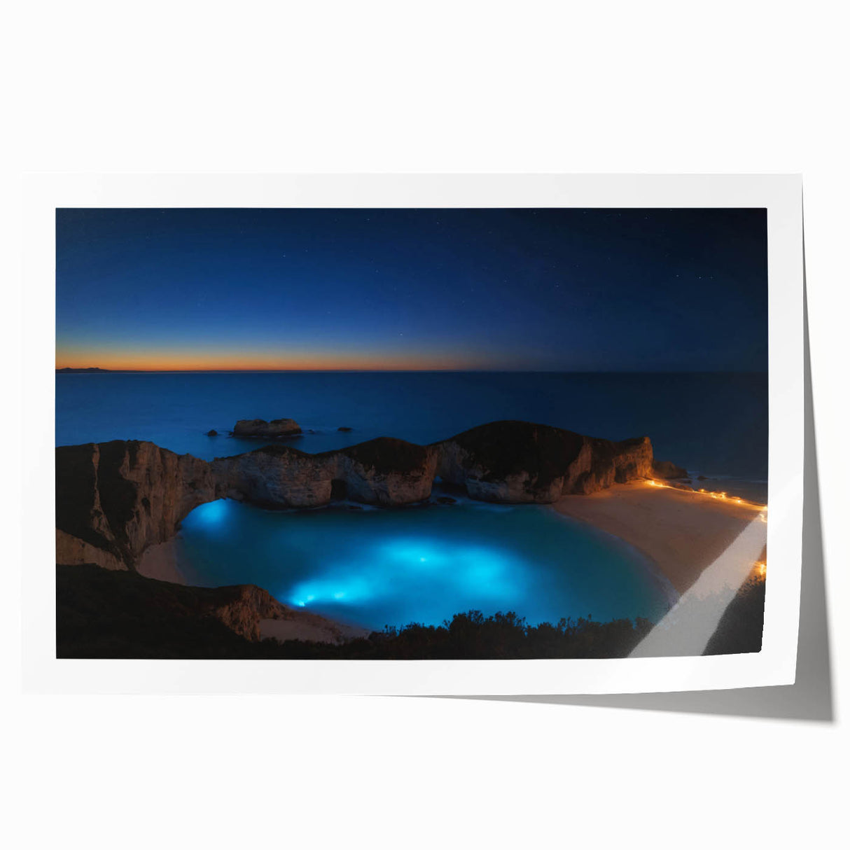 Extra large rolled print of a vibrant Caribbean Puerto Rican landscape, ideal for art wall dining room.