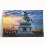 Black and white photograph of a European cityscape on stretched canvas, suitable for kitchen wall art.