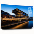 Acrylic print of a European scenery with muted earth tones, ideal for dining room decor.