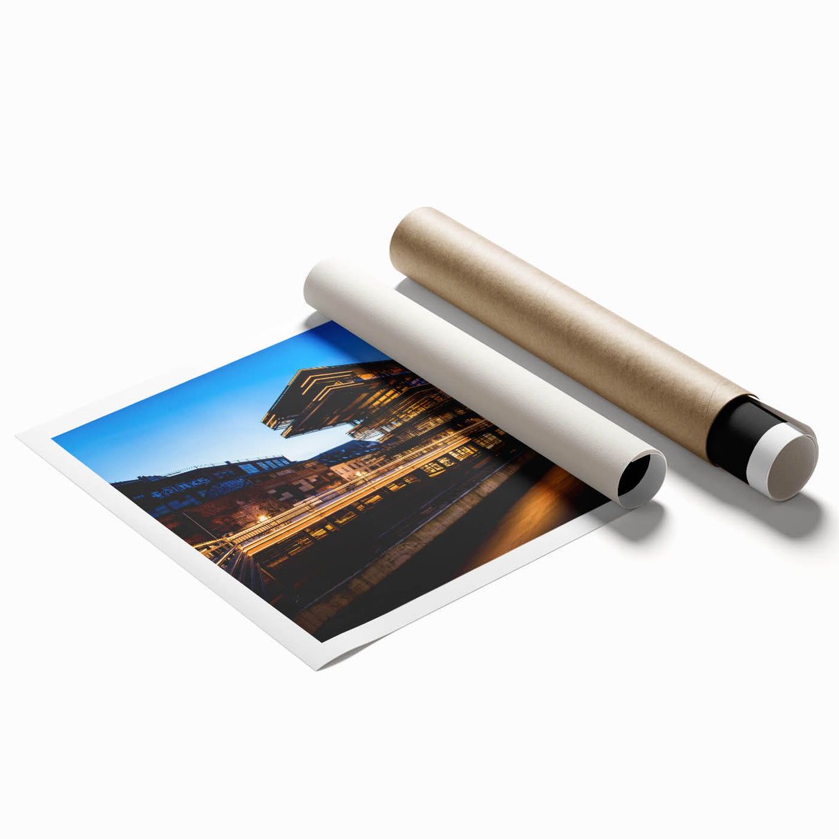 Extra large rolled print of a floral art scene set in Belgium, featuring soft pastel shades.