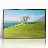 Art Deco poster of a European Czech Republic scenery in gold-framed acrylic, ideal for modern art wall decor.
