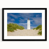 Colorful abstract art print featuring textured scenery of Europe, in a large black frame with mat.