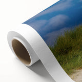 Art deco poster of a serene European landscape in pastel colors on rolled canvas, ideal for nursery wall art.