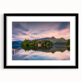 Extra large abstract art print of a colorful, textured European scenery on a framed canvas, ideal for living room decor.