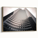 Framed canvas wall art depicting a vintage-style London landscape in muted gold and black tones, ideal for bedroom decor.