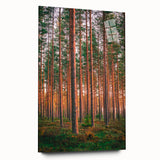 Large abstract wall art of a serene Finnish landscape in muted blues and greens on acrylic glass.
