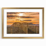 Abstract art print of a southern French landscape in muted earth tones on a framed canvas.
