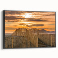 Black and white landscape art painting of a vintage French scenery on a framed canvas, ideal for bedroom decor.