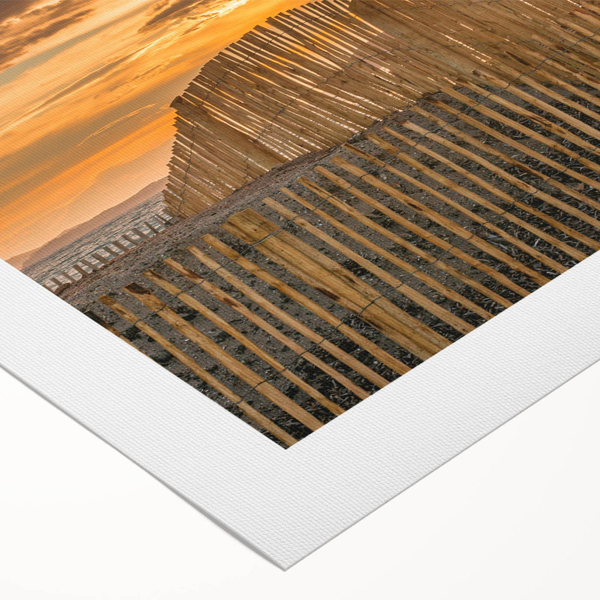 Art Deco poster of a serene French southern landscape in muted earth tones on rolled canvas, suitable for dining room decor.