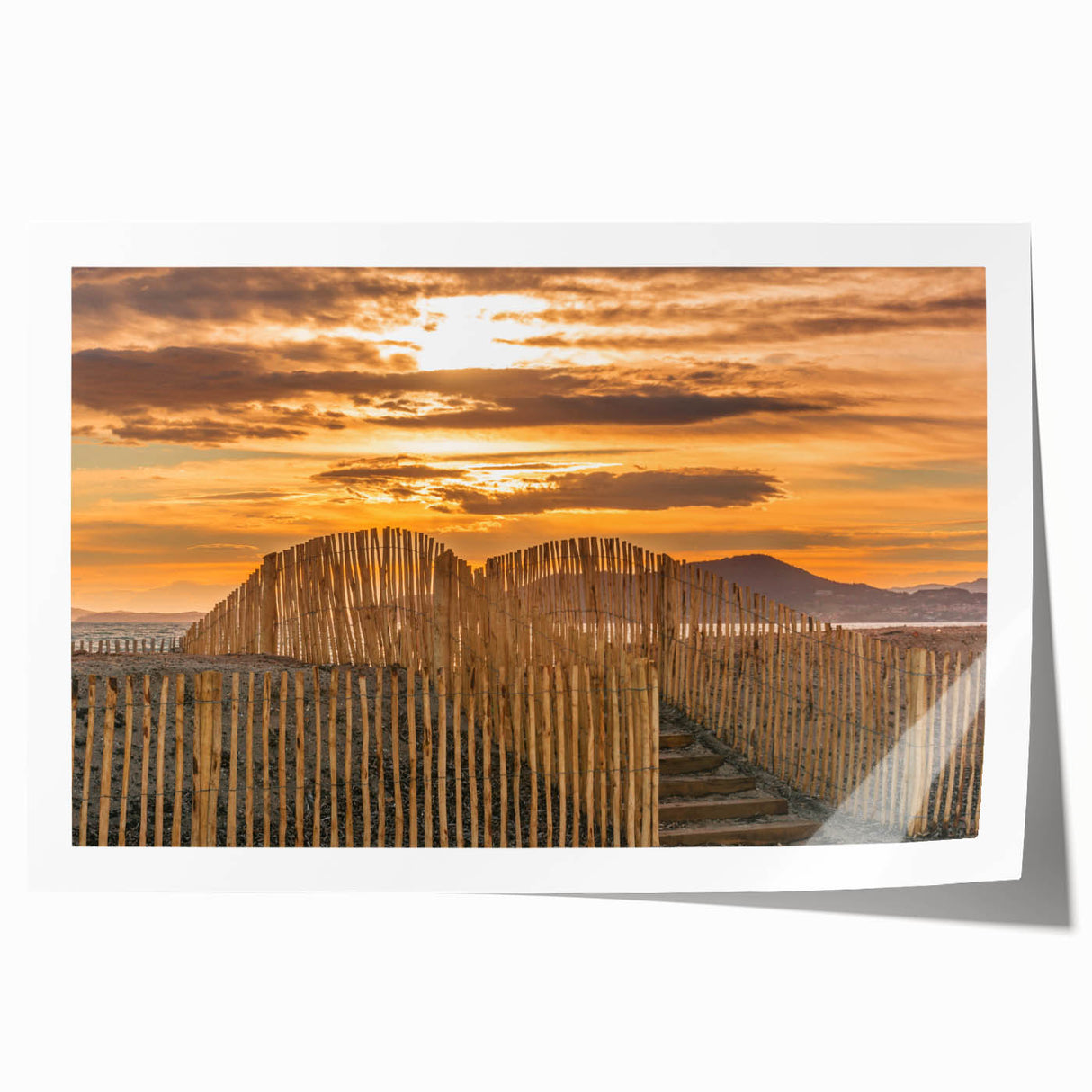 Extra large rolled print of a South France scenery in muted earth tones, ideal for art wall dining room.