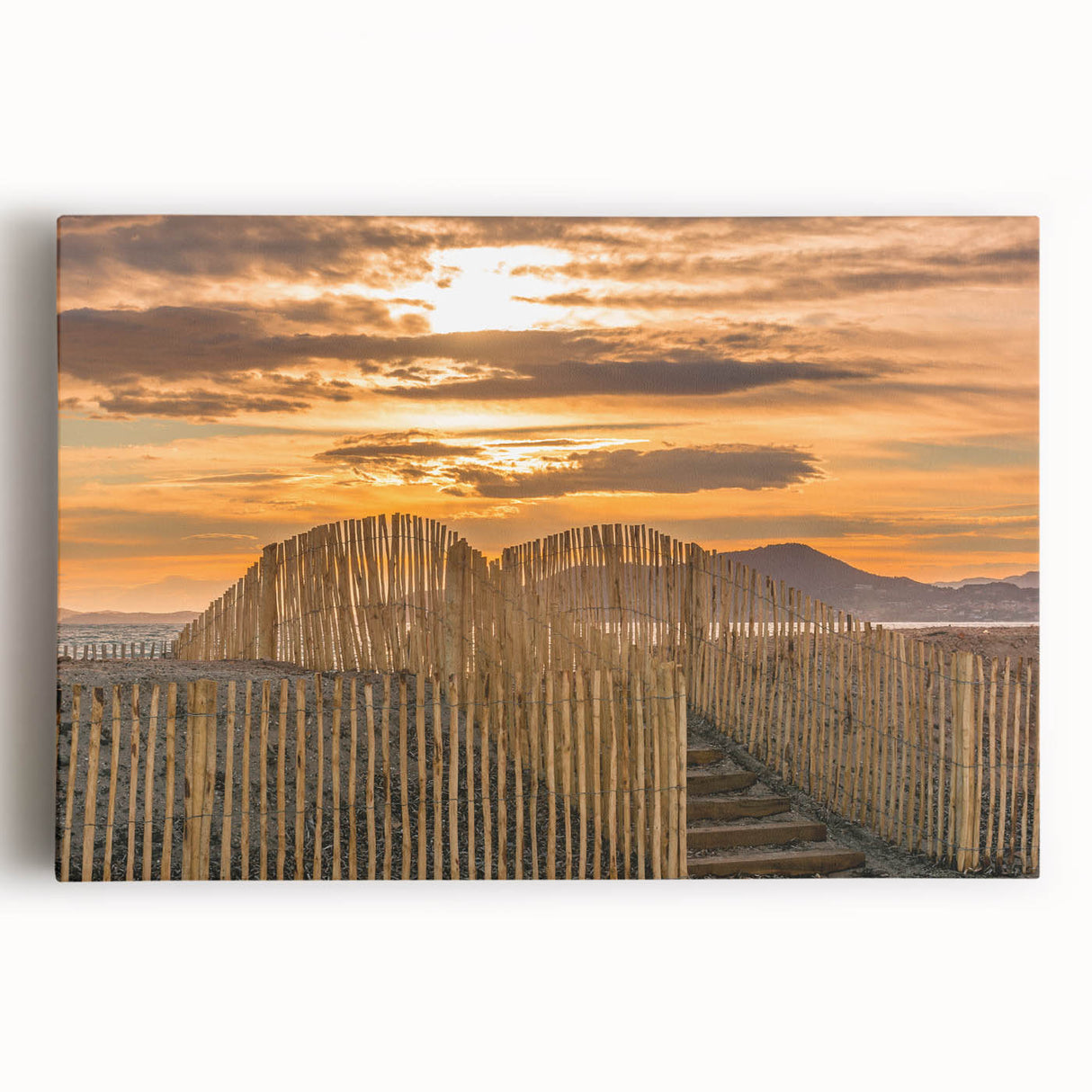 Black and white stretched canvas of a serene French village scene, ideal for kitchen wall art or bedroom ambiance.