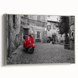 Framed canvas of a vintage-style landscape painting depicting Rome, Italy, with muted earth tones.
