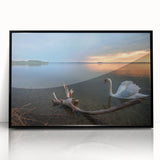 Large abstract wall art depicting a European scenery in Latvia, featuring muted earth tones on a framed acrylic.