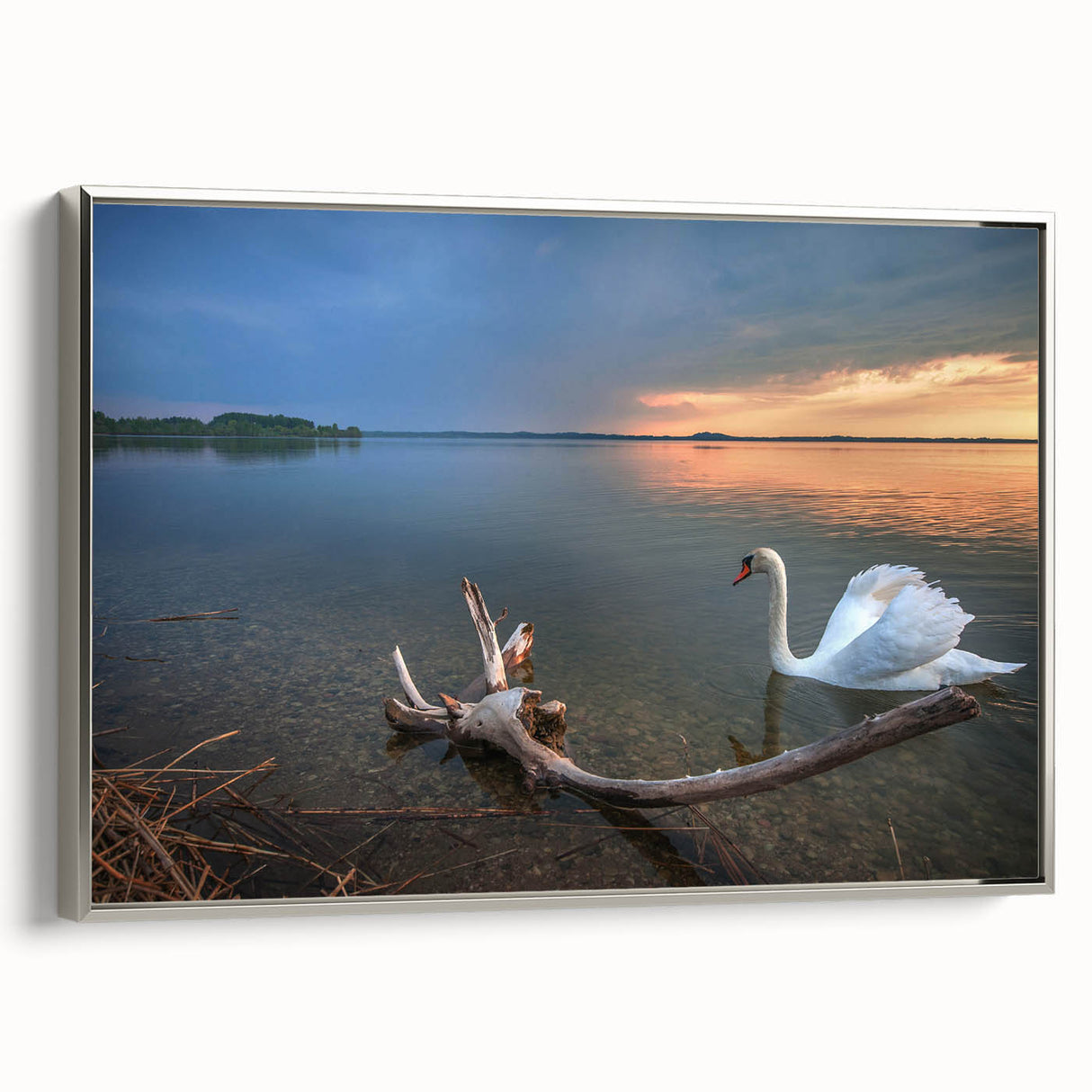 Landscape art painting of a European scenery on framed canvas.