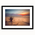 Extra large abstract art print featuring a textured, colorful depiction of a European scenery in a black frame.