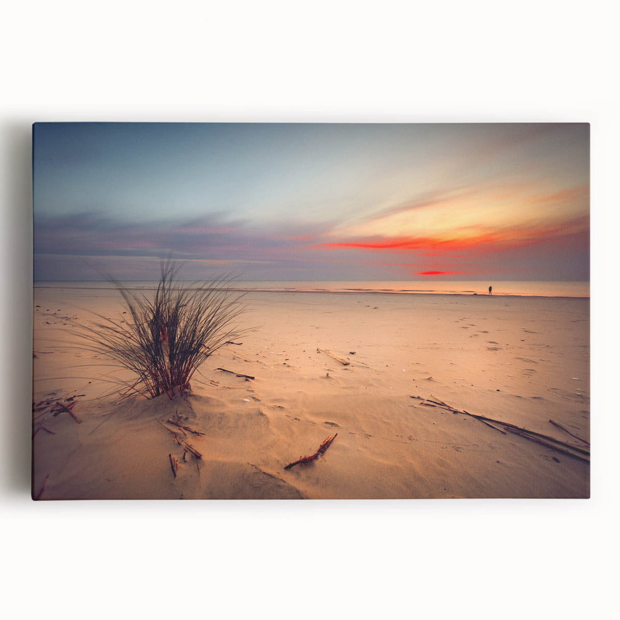 Black and white photograph of a European scenery on stretched canvas, ideal for kitchen wall art.