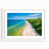 Textured abstract art print depicting a European landscape in muted earth tones on a framed white mat.