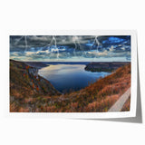 Rolled print of a serene Ukrainian landscape with soft pastel colors.