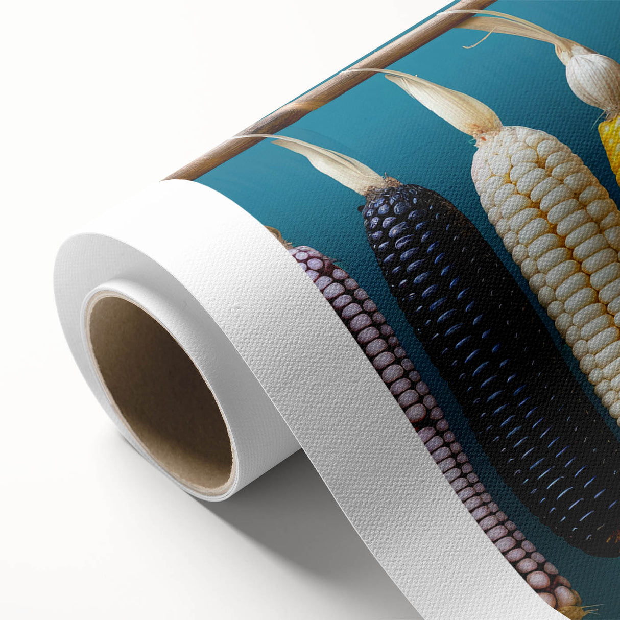 Art Deco poster of Oaxaca scenery on rolled canvas, featuring muted earth tones, ideal for nursery wall art.