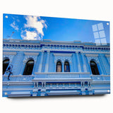 Abstract scenery of Yucatan in Mexico on large acrylic glass, featuring earthy tones, ideal for bedroom or dining room decor.