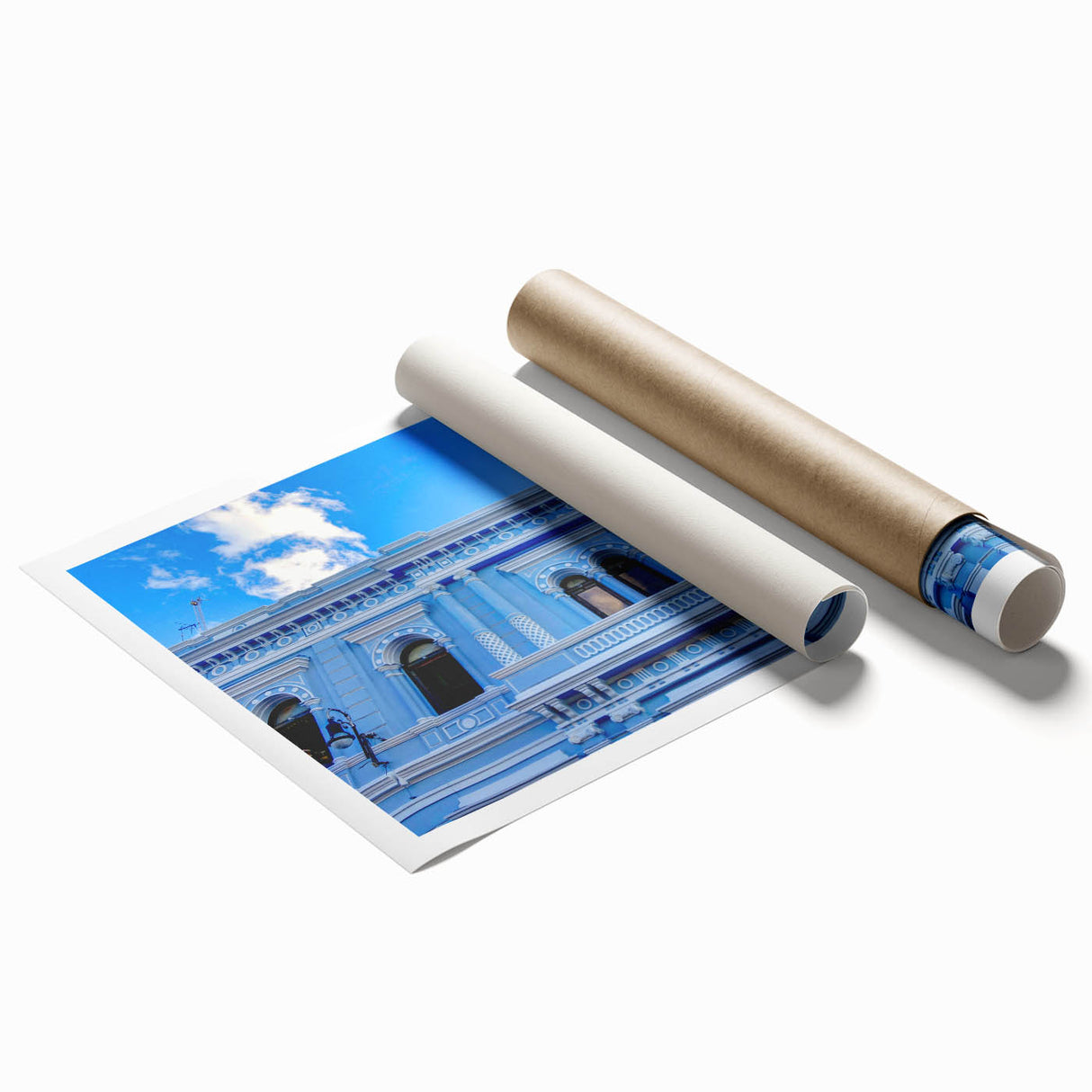 Extra large canvas print of a serene Yucatán landscape with lush greenery and soft blue skies.