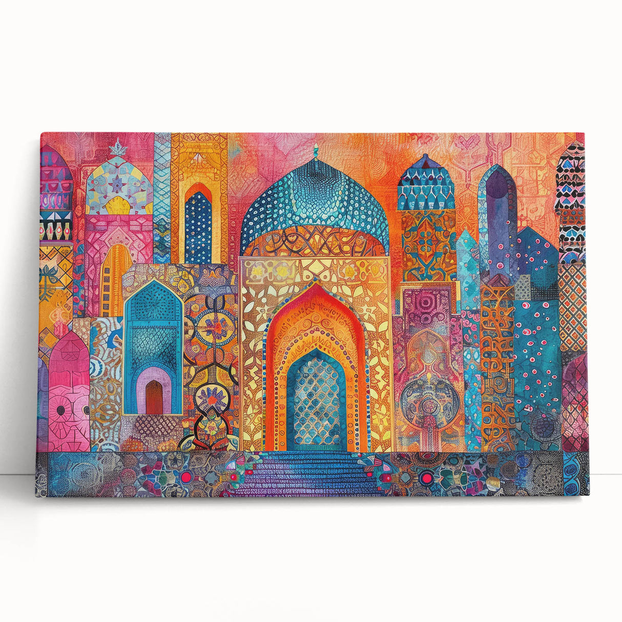 Black and white stretched canvas of a Middle Eastern landscape, ideal for kitchen wall art or bedroom ambiance.