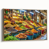 Vintage poster art of Tel Aviv landscape in black and gold tones on framed canvas, ideal for bedroom wall decor.