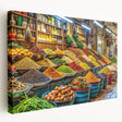Large canvas print of Tel Aviv skyline in muted earth tones, ideal for kitchen wall art.