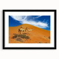Extra large abstract art print depicting colorful, textured scenery of Oman on a framed canvas, ideal for living room decor.