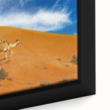 Textured black wall art depicting a Middle Eastern scene on framed canvas, featuring colorful accents.