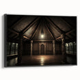 Black and white vintage poster art of a Fiji landscape on framed canvas, ideal for bedroom wall decor.