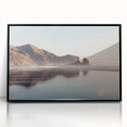 Large abstract wall art depicting Auckland's skyline in muted gray and blue tones on a framed acrylic.