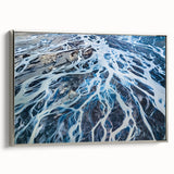 Framed canvas depicting a vintage-style landscape of Canterbury, New Zealand, with vibrant green and blue tones.