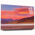Large abstract wall art depicting a South American Chilean landscape in muted earth tones on acrylic glass.