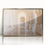 Large art print depicting an Alabama landscape in mid-century modernist style, framed in acrylic with gold tones.