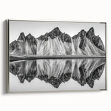 Landscape art painting of an Alaskan scene on framed canvas, featuring vibrant colors with a vintage poster style.