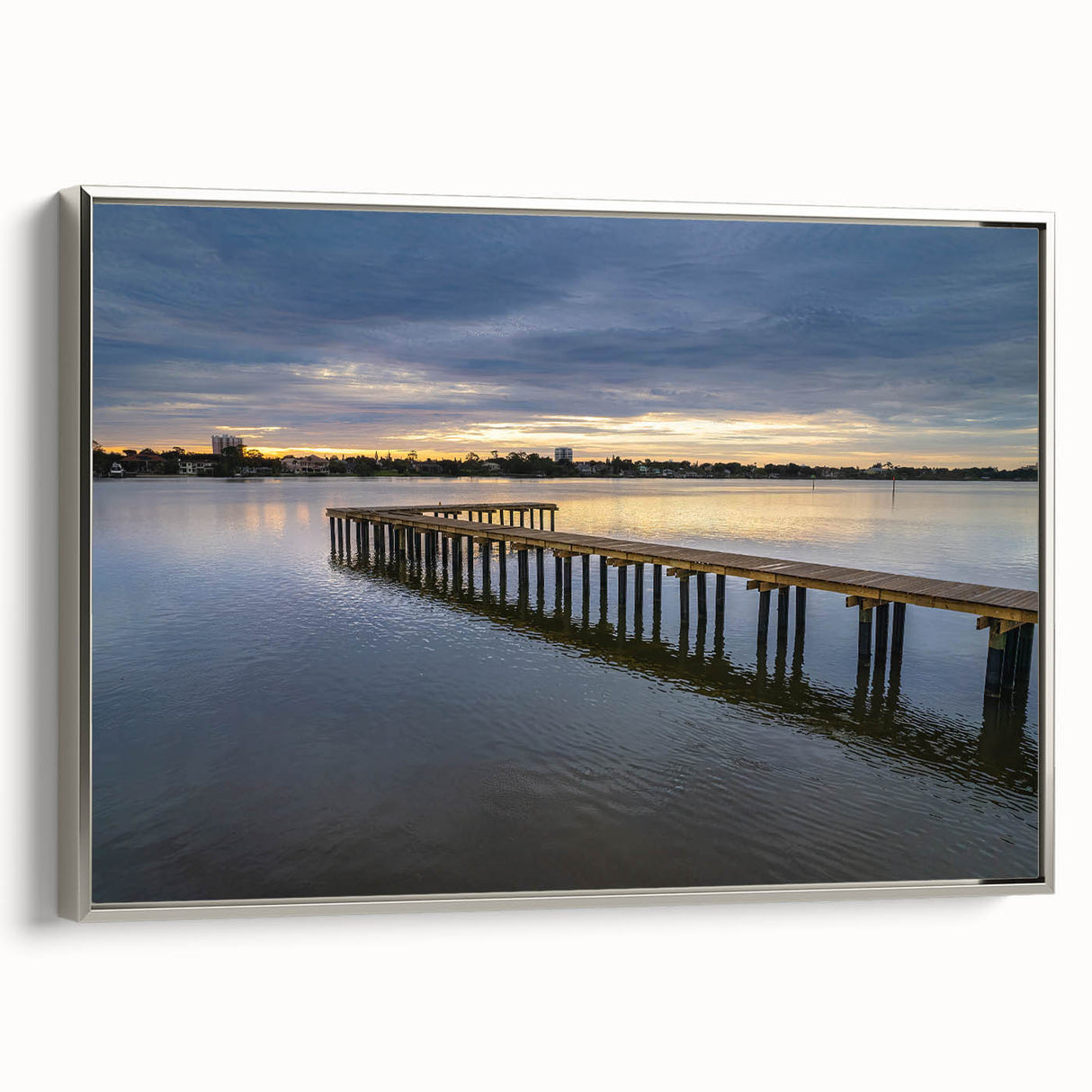 Landscape art painting of Daytona with colorful vintage cars and buildings on a framed canvas, ideal for living room decor.