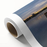 Art Deco poster of Daytona scenery on rolled canvas, featuring pastel beach tones, ideal for nursery wall art.