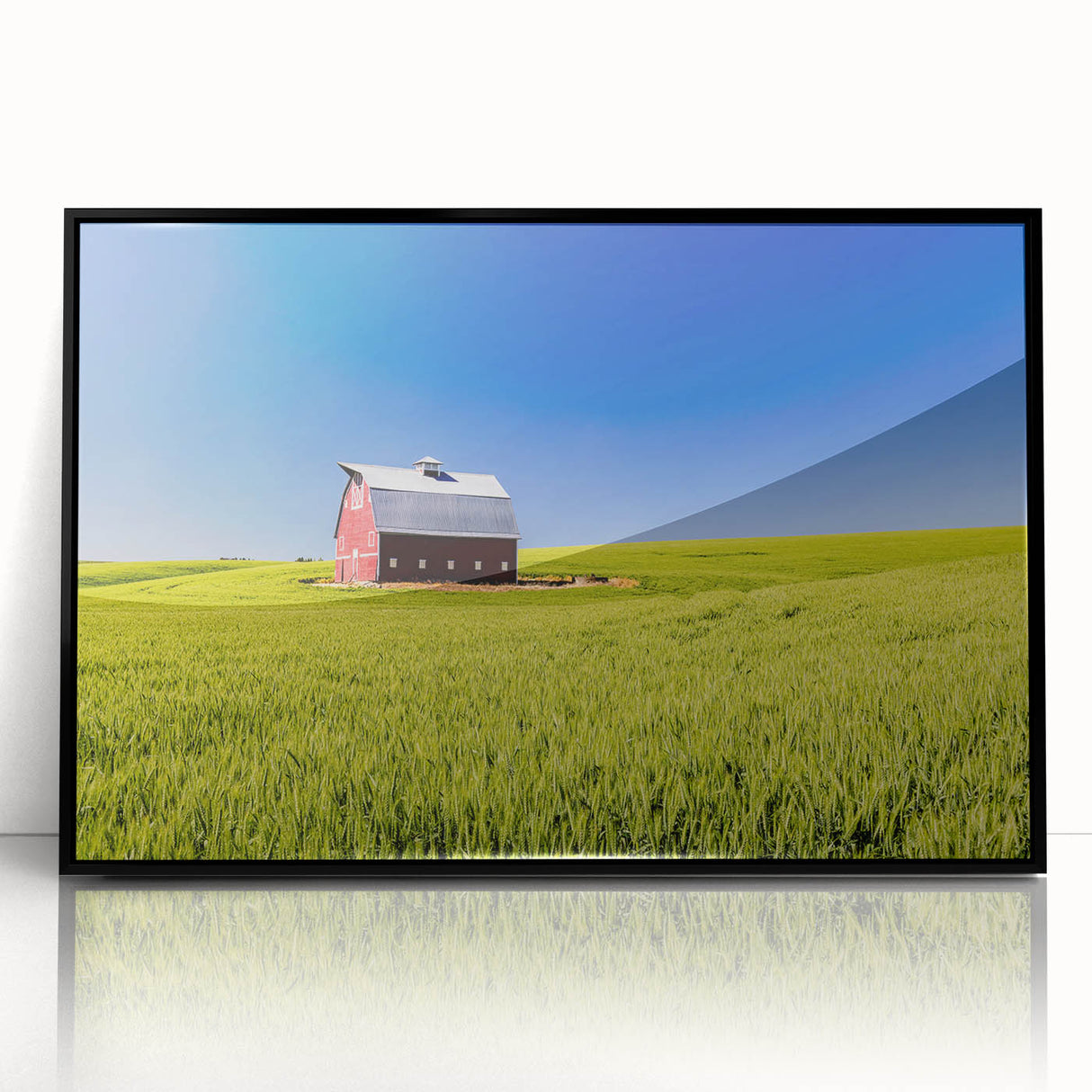 Framed acrylic print of a serene Idaho landscape in muted earth tones, ideal for modern art wall decor.
