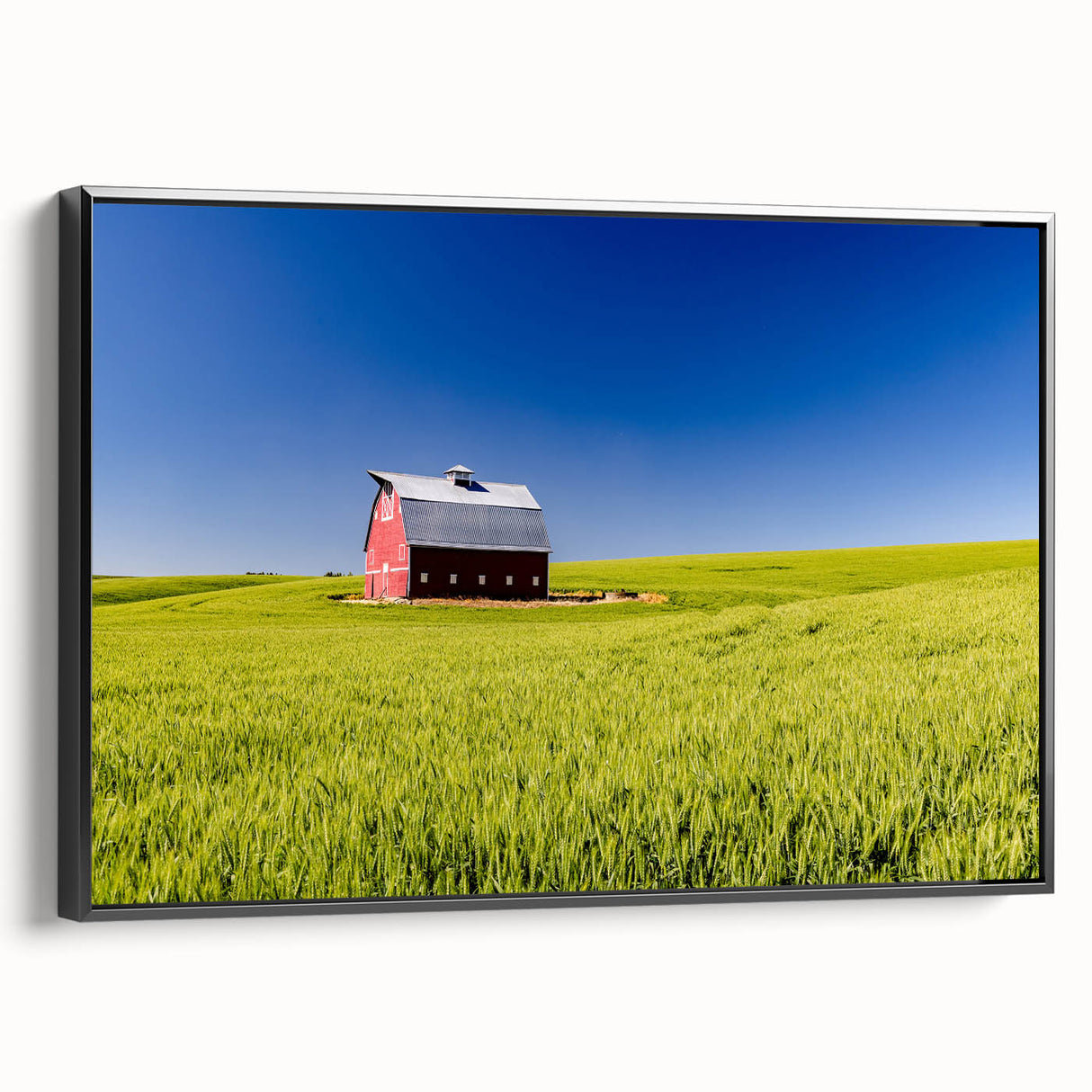 Black and white landscape art painting of Idaho scenery on framed canvas, ideal for bedroom wall decor.