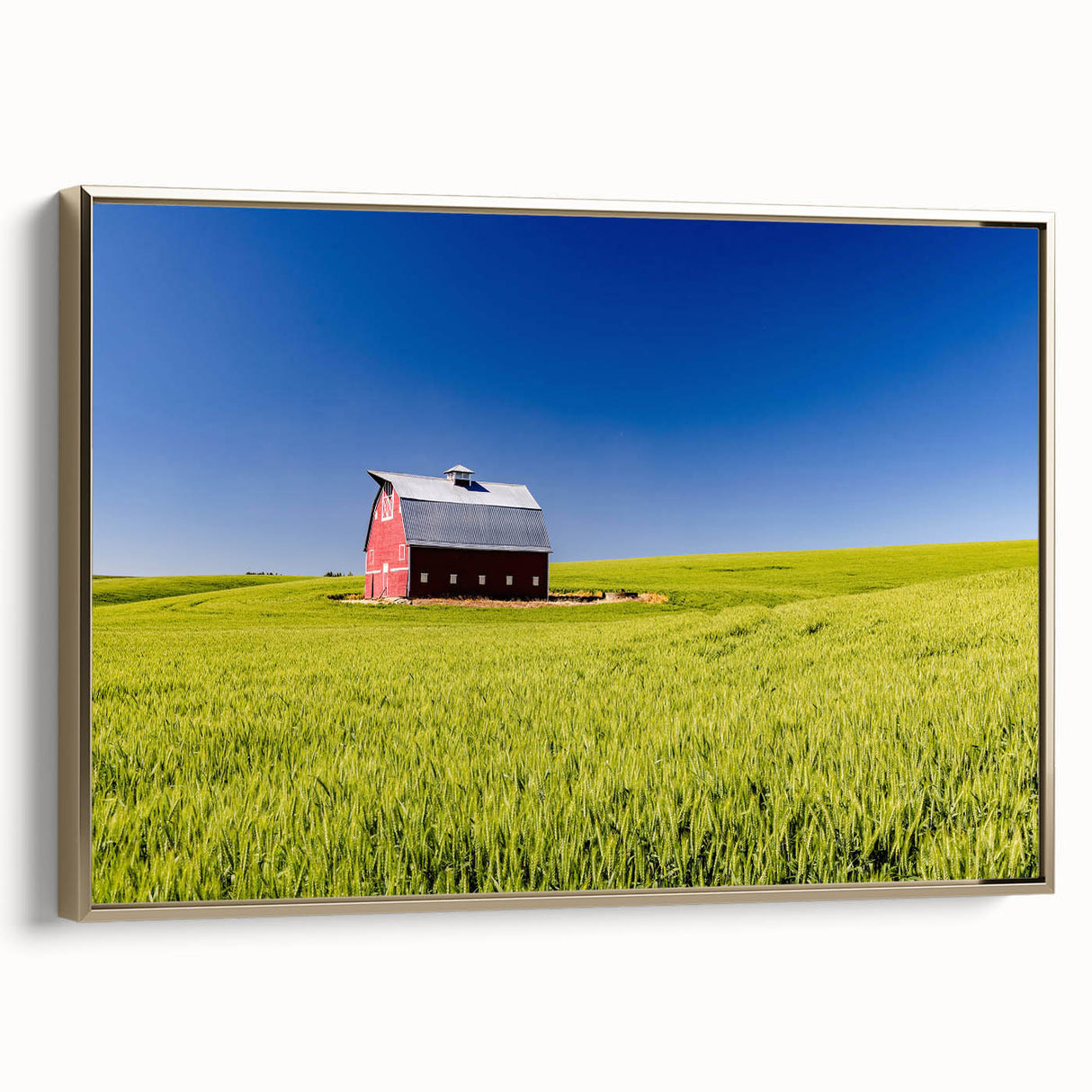 Framed canvas featuring a vintage-style Idaho landscape with muted earth tones, ideal for bedroom wall decor.