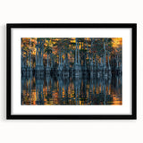 Abstract art print of a colorful Louisiana landscape in vibrant hues on a large textured canvas, ideal for living room decor.