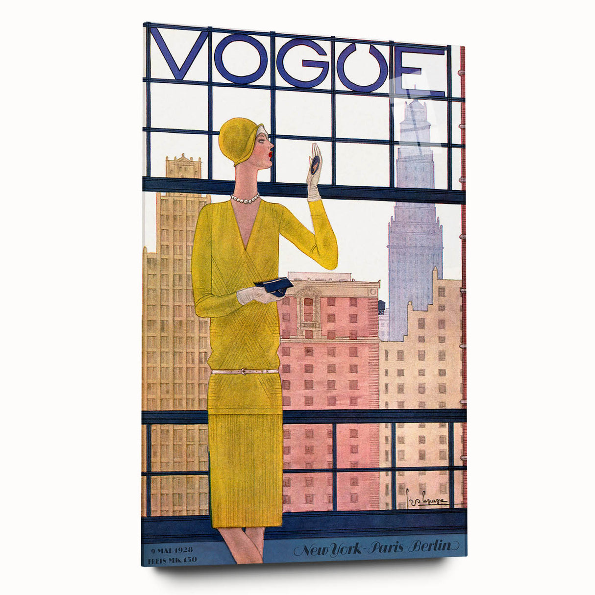 1928 Vogue New York Fashion Art - Yellow Dress Wall Print