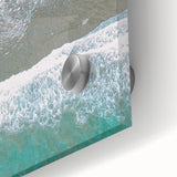 Large abstract wall art in acrylic featuring bold summer hues on glass, ideal for dining room ambiance.