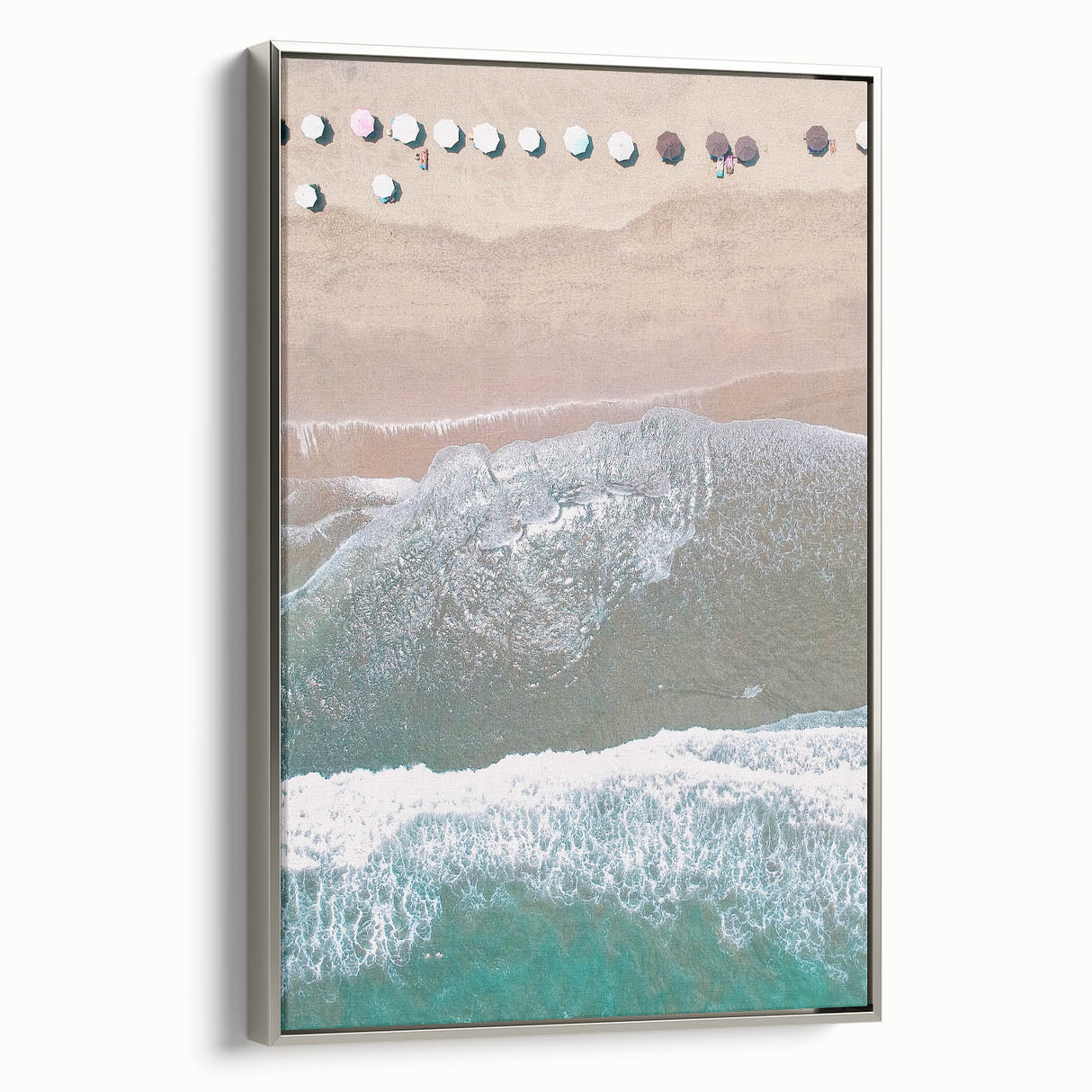 Landscape art painting of a colorful summer scene on a framed canvas, ideal for living room decor.