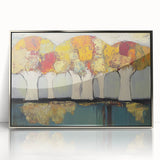 Framed acrylic artwork featuring a vibrant abstract floral design in silver tones, showcasing intricate details and elegant colors, perfect for modern decor.