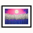 Abstract landscape frame with a black mat, featuring a modern design showcasing soft colors and geometric patterns, ideal for contemporary home decor.