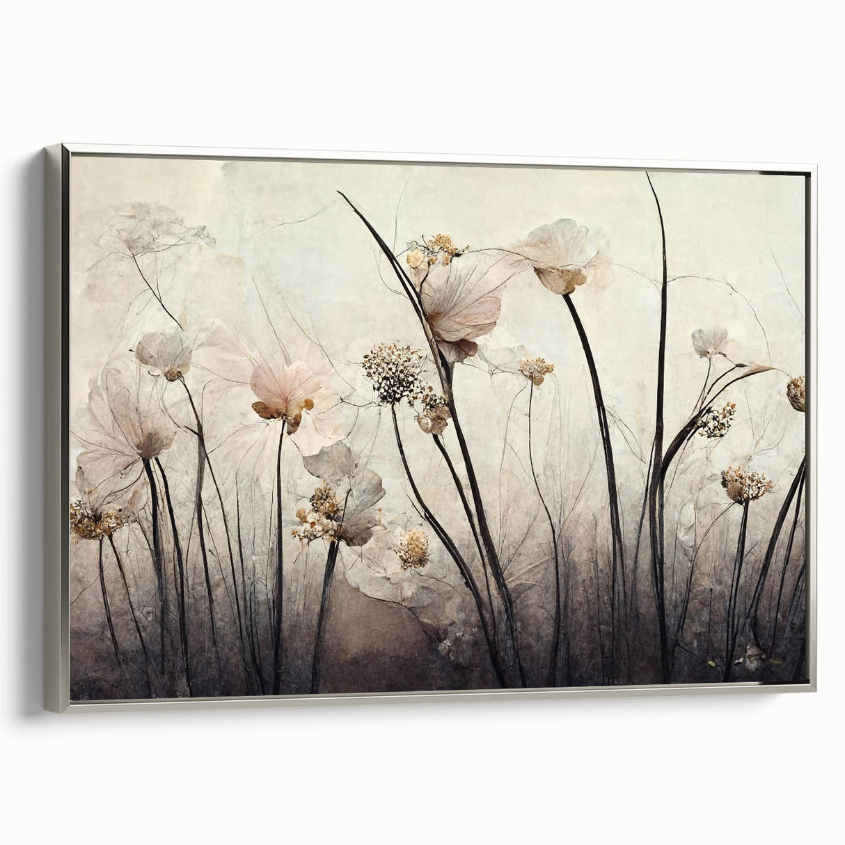 Elegant Floral Living Room Wall Art – Modern Canvas & Framed Print