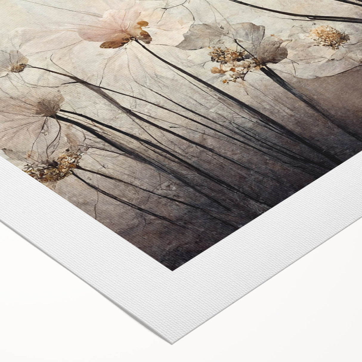 Elegant Floral Living Room Wall Art – Modern Canvas & Framed Print